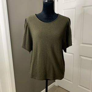 MADEWELL texture & thread olive top BNWT